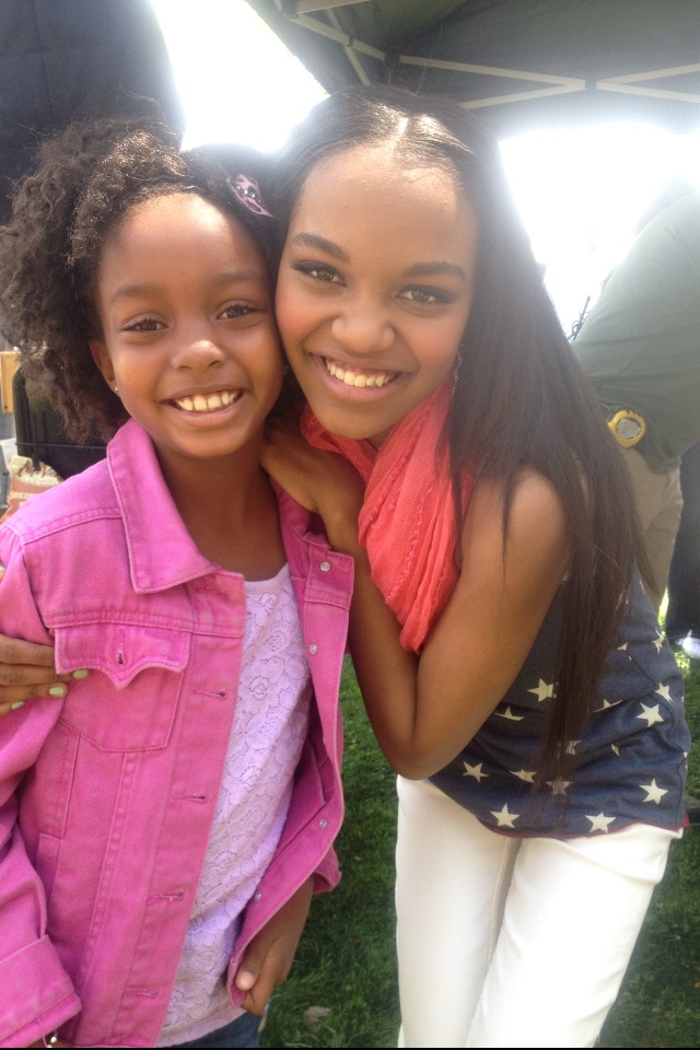 Daniele on set with China Anne McClain.