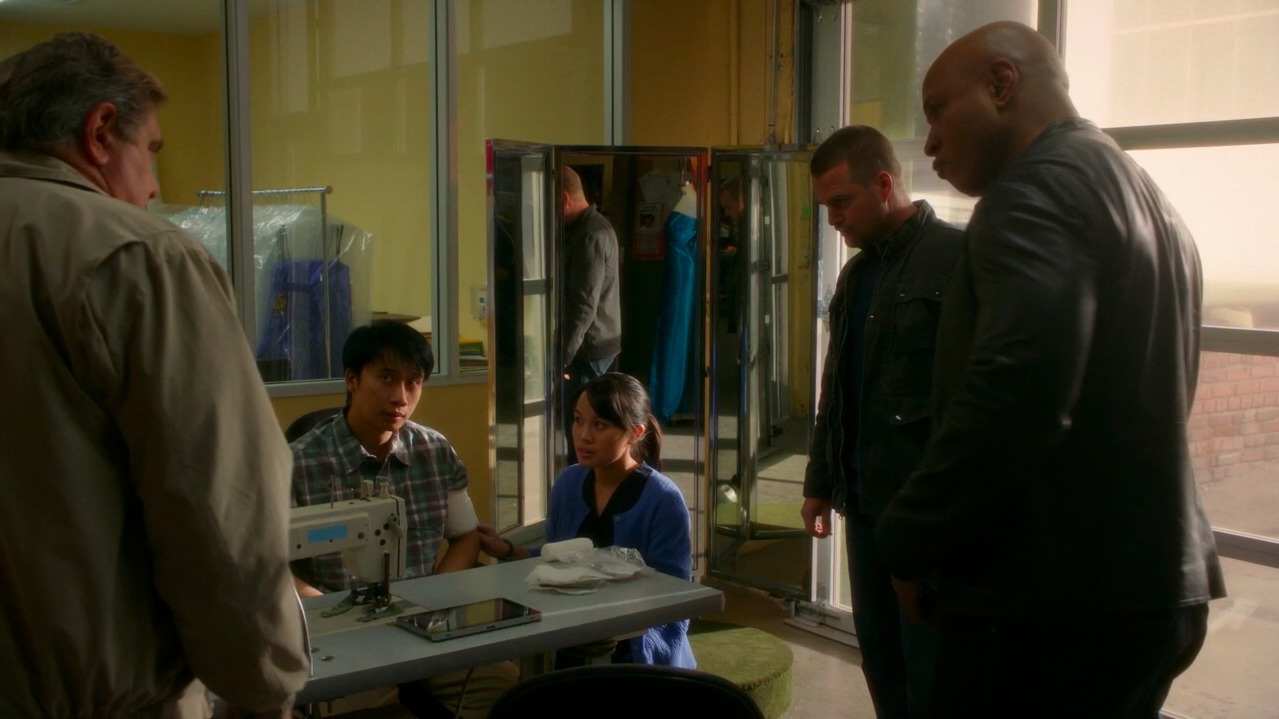 Still of Christopher Khai, Chris O'Donnell, LL Cool J, Dan Lauria, and VyVy Nguyen in NCIS: Los Angeles