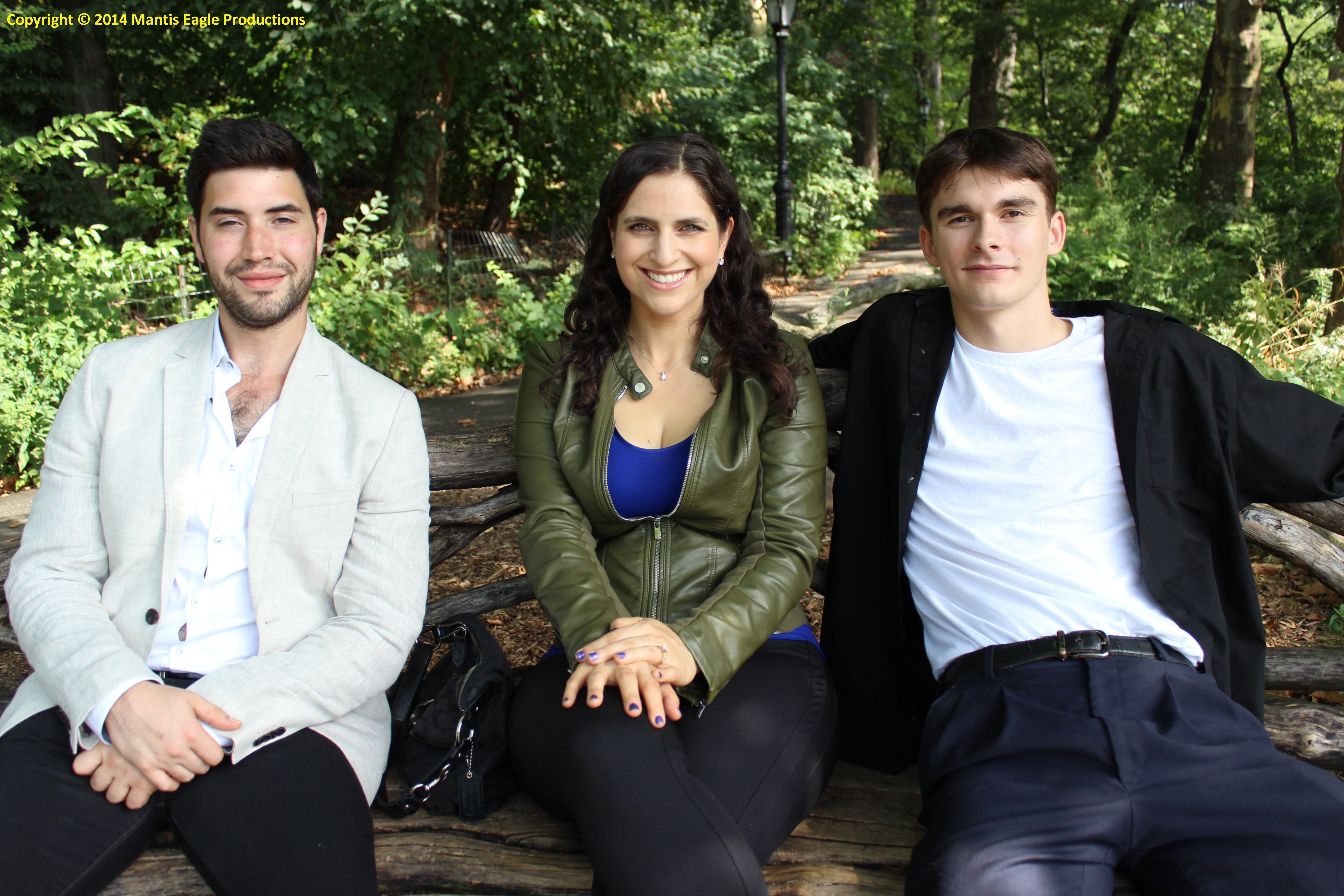 Jarrod Luke, Cara Maltz and Luke Bond in a break in filming 14 Days.