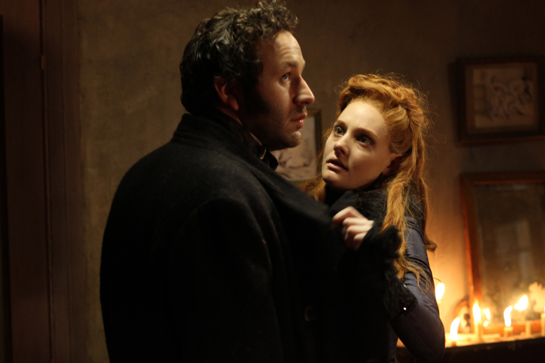 Still of Romola Garai and Chris O'Dowd in The Crimson Petal and the White (2011)