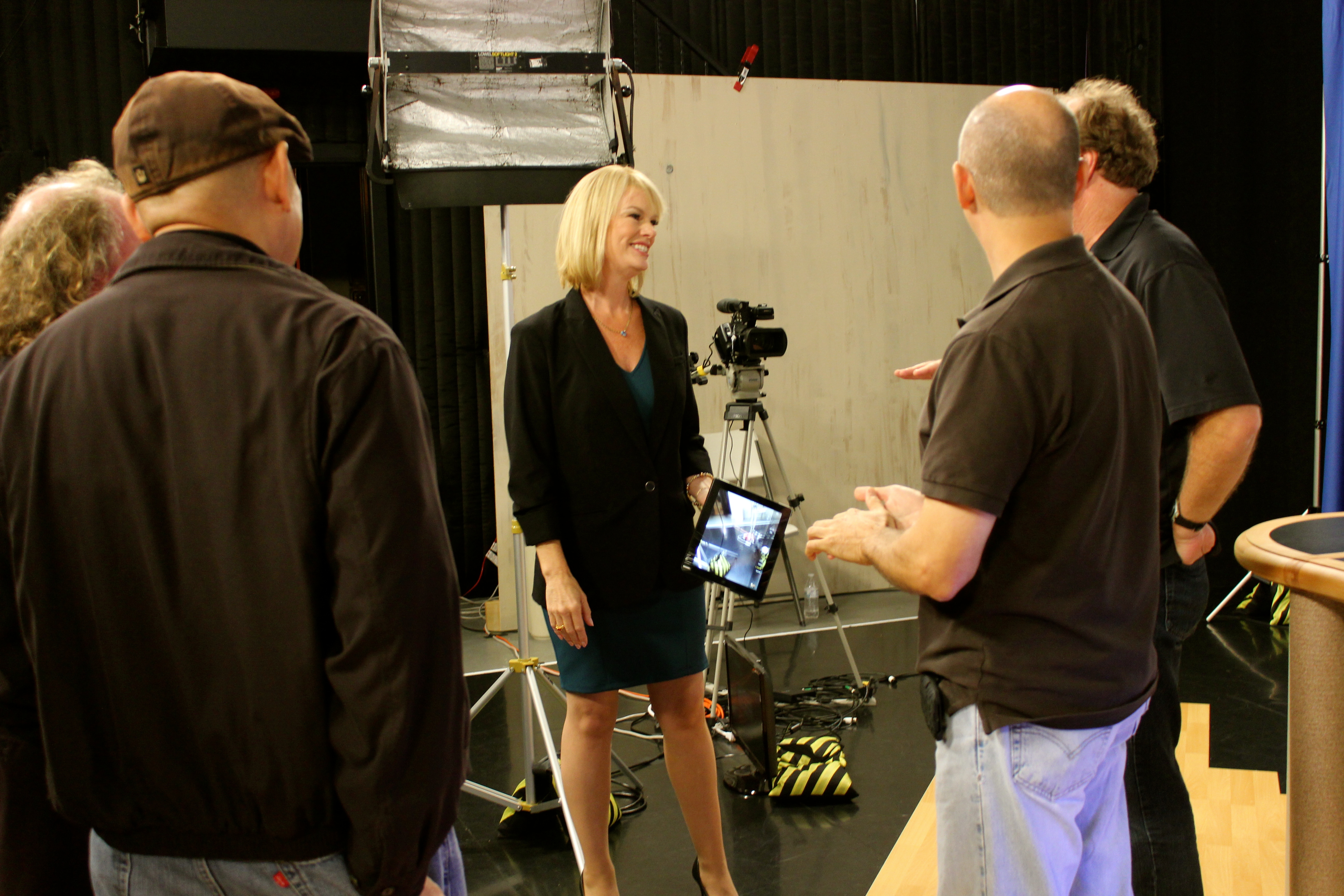 Lynda Cheldelin Fell with Orange County Sound Stage crew. Irvine, CA. Oct. 2014