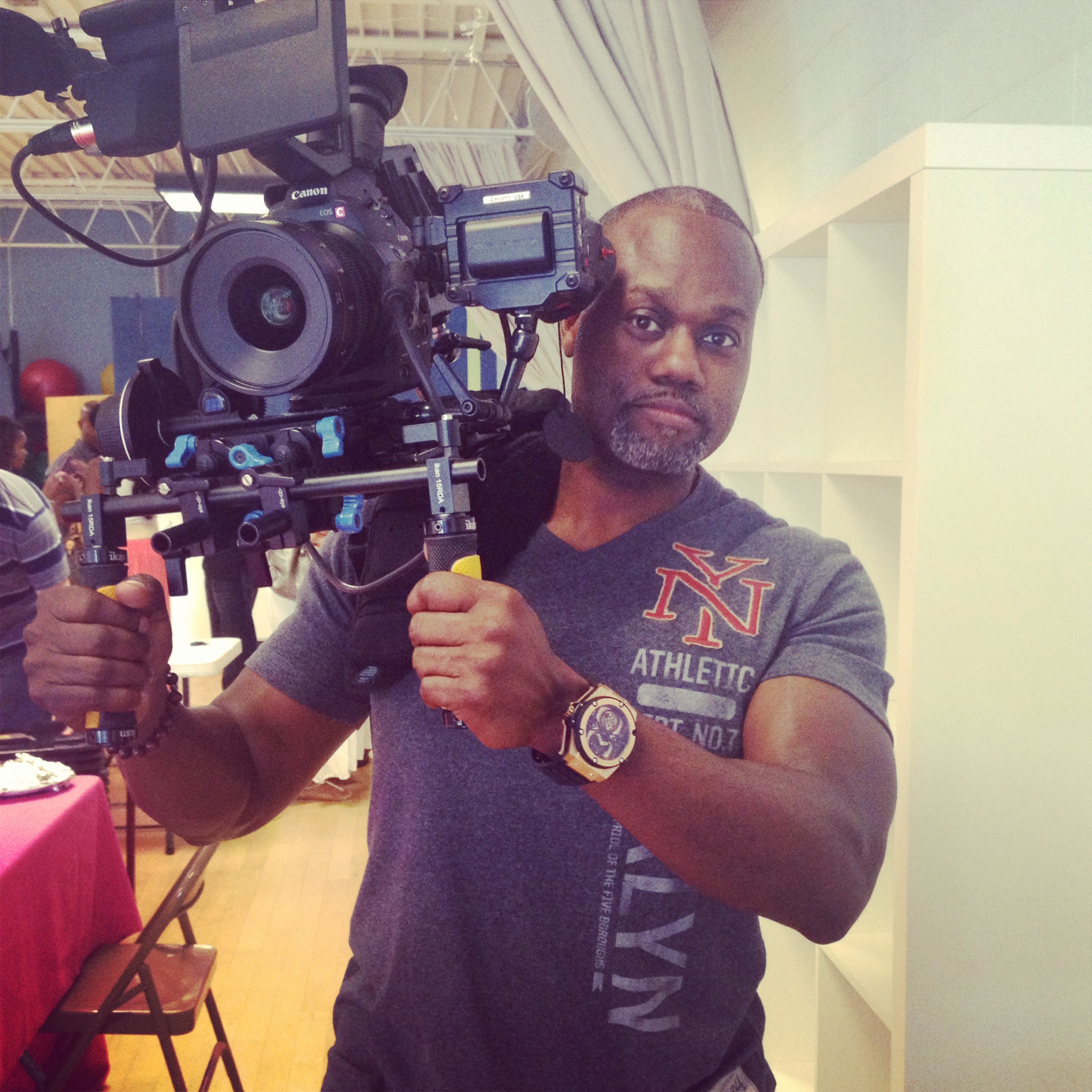 Me and my Canon C300. We are getting some awesome footage from it! I love this camera!!