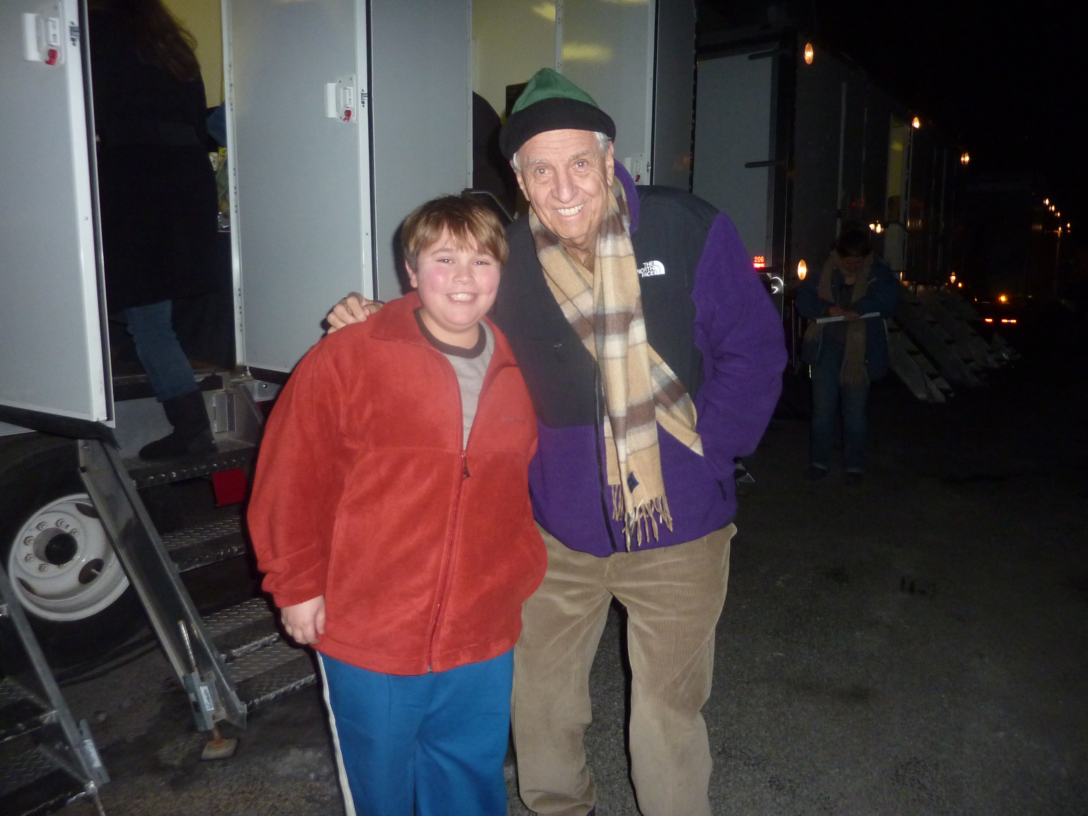 Jon-Christian with Director Garry Marshall on the set of New Years Eve.
