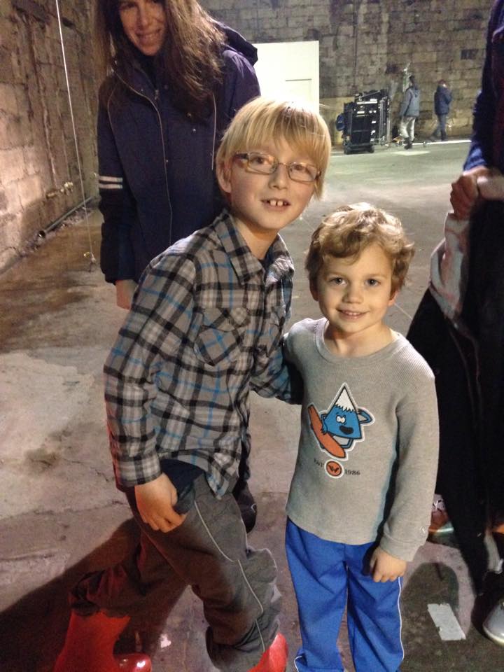 Ryan Buggle with his movie brother Davis on set of the film Abysm
