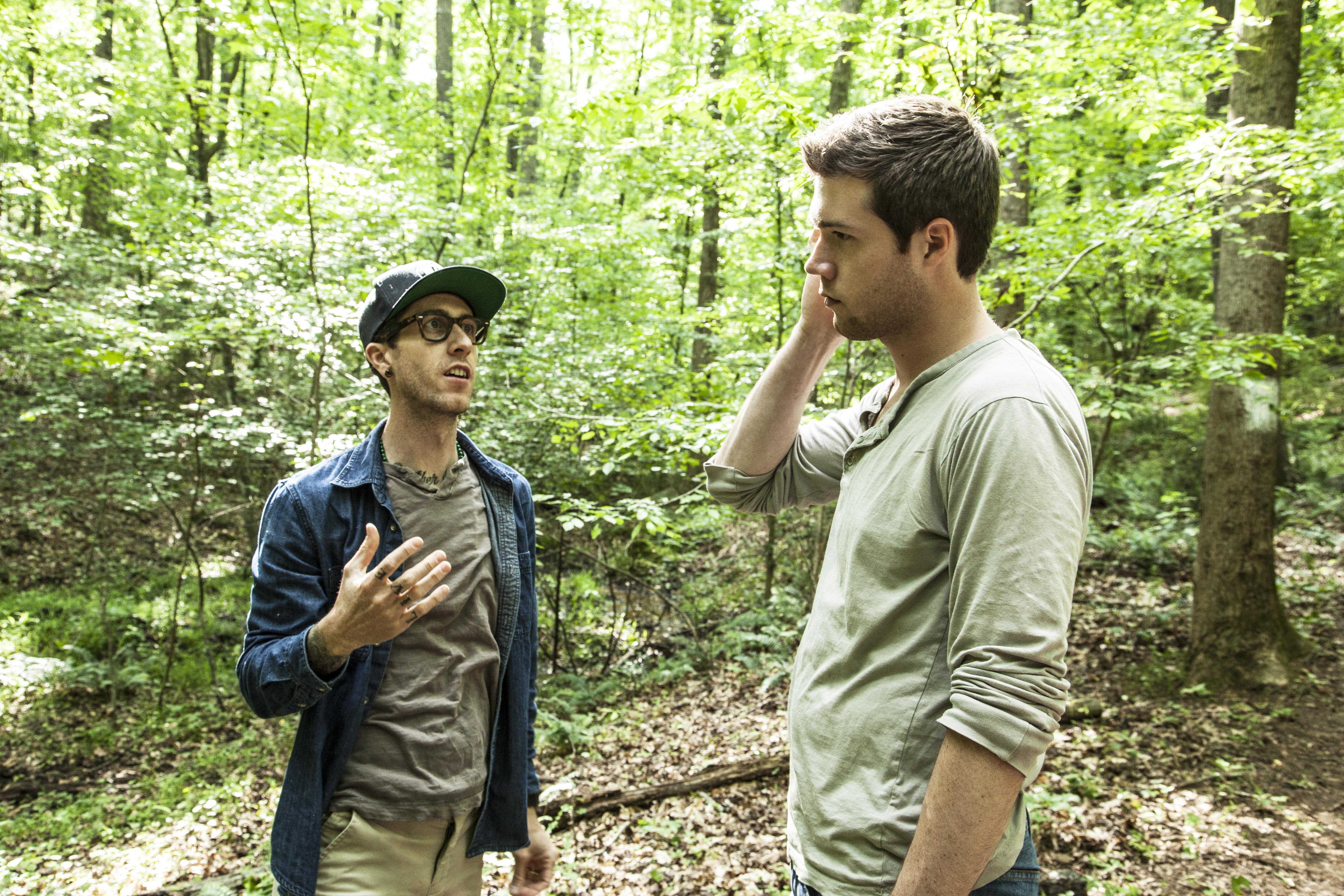 Director Raymond McCrea Jones with actor Joshua Jones on the set of 