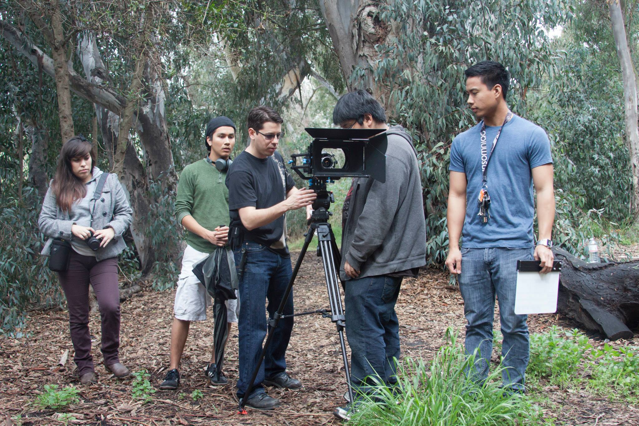 Filming on Location at Huntington Beach, Ca. Library Park