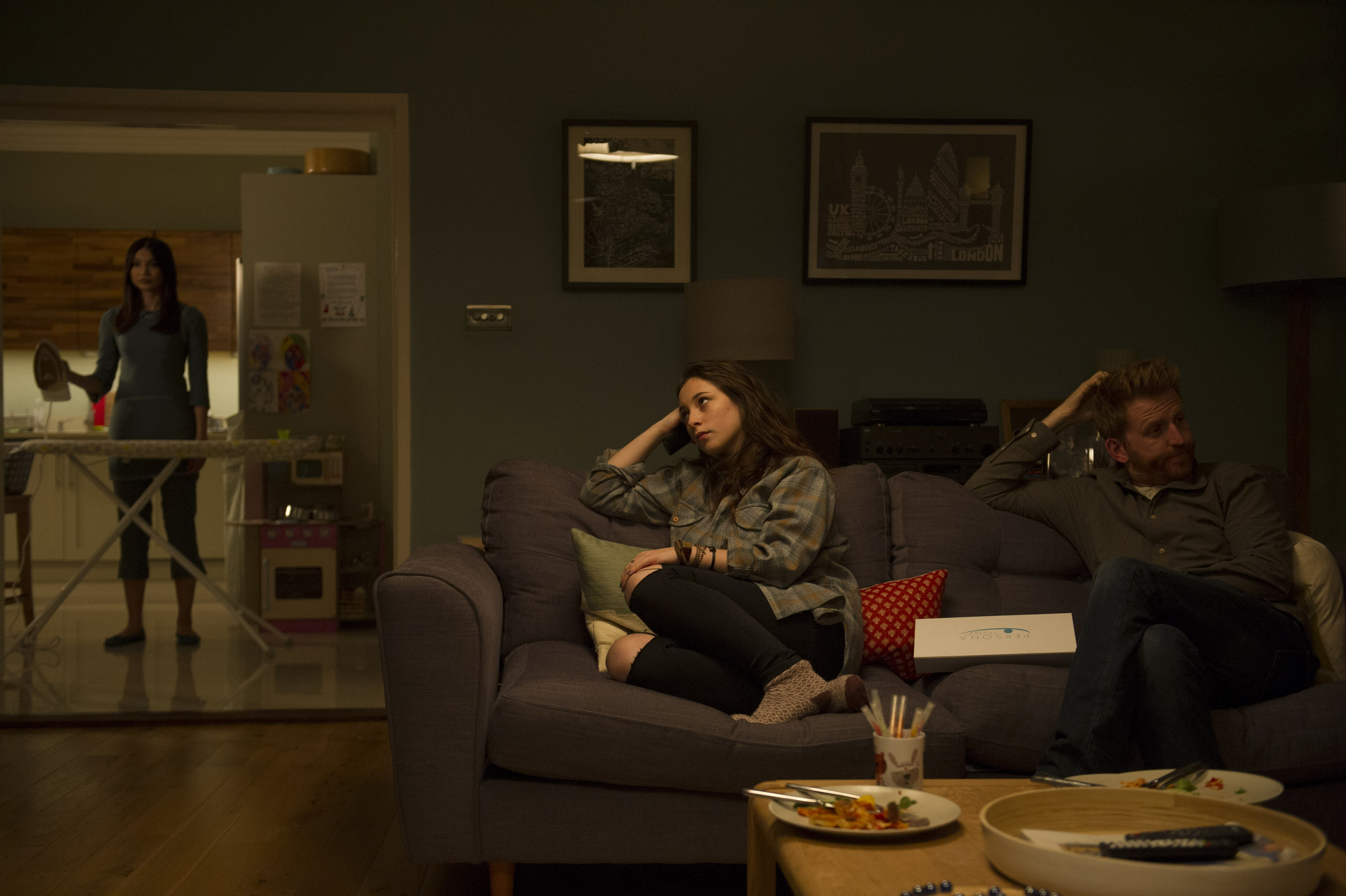 Still of Tom Goodman-Hill, Gemma Chan and Lucy Carless in Humans (2015)