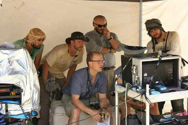 Checking up on a scene not he set of Kajaki with Gareth Ellis-Unwin, Oscar winning producer of The King's Speech