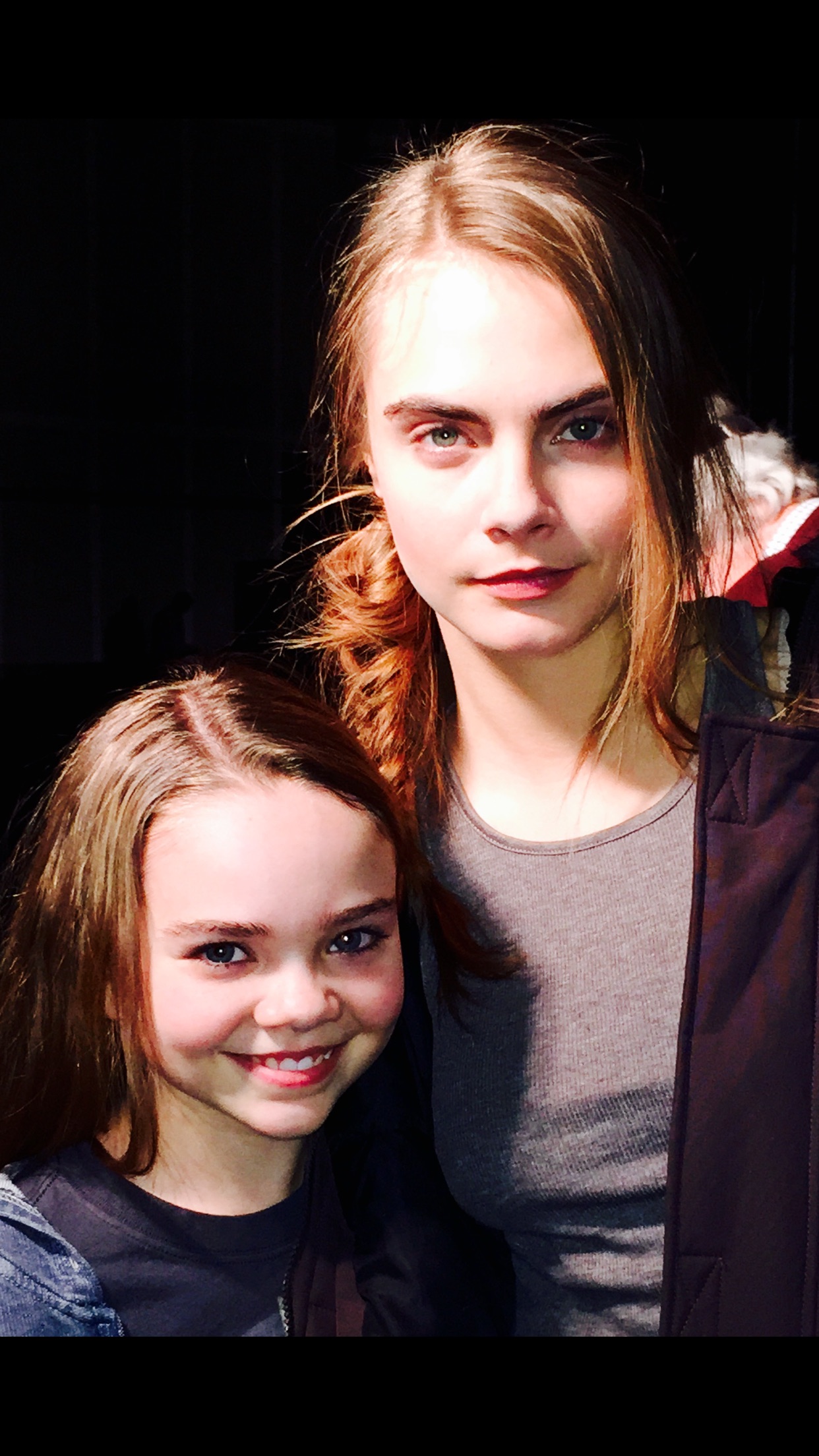 With Cara Delevingne on the set of Paper Towns.