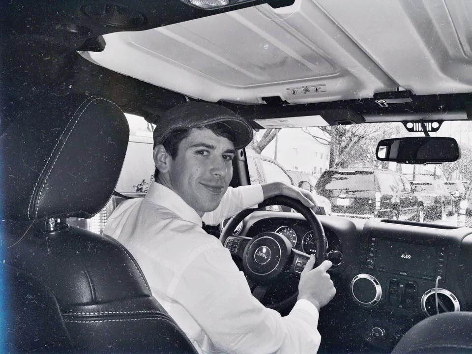 Brett Sobel driving to the Oscars, 2015.