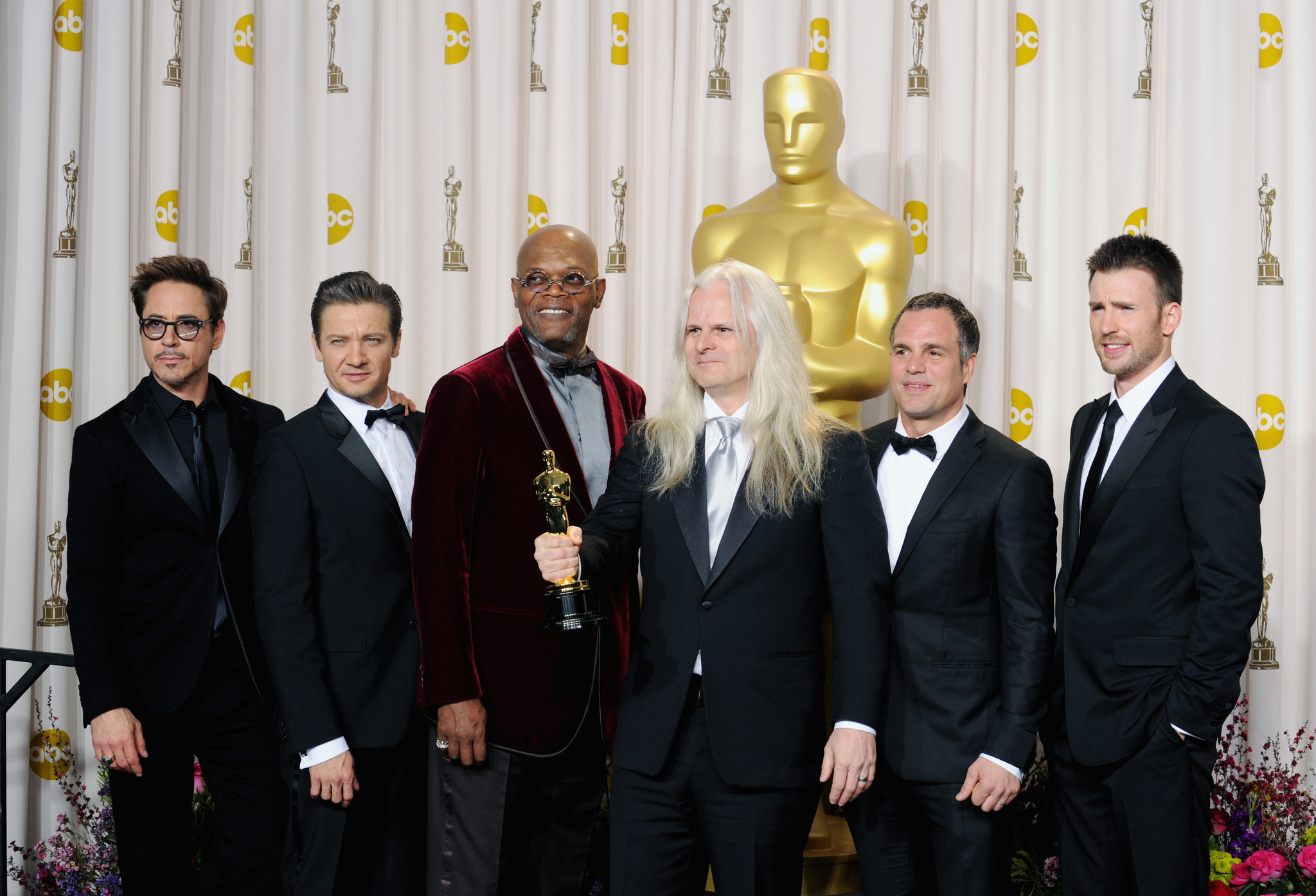 Samuel L. Jackson, Robert Downey Jr., Chris Evans, Claudio Miranda, Jeremy Renner and Mark Ruffalo