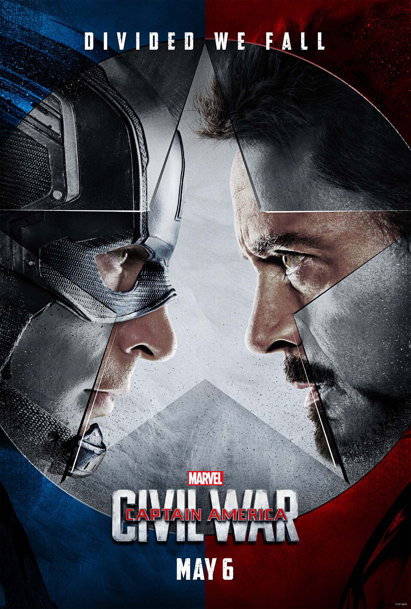 Robert Downey Jr. and Chris Evans in Captain America: Civil War (2016)