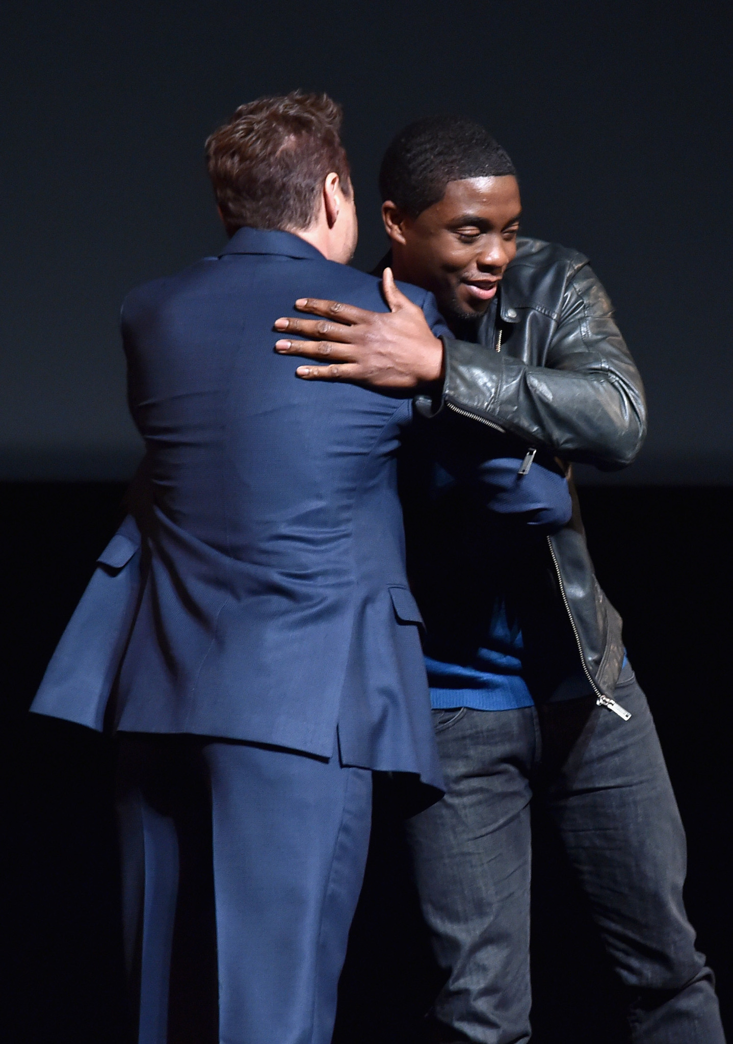 Robert Downey Jr. and Chadwick Boseman at event of Black Panther (2018)