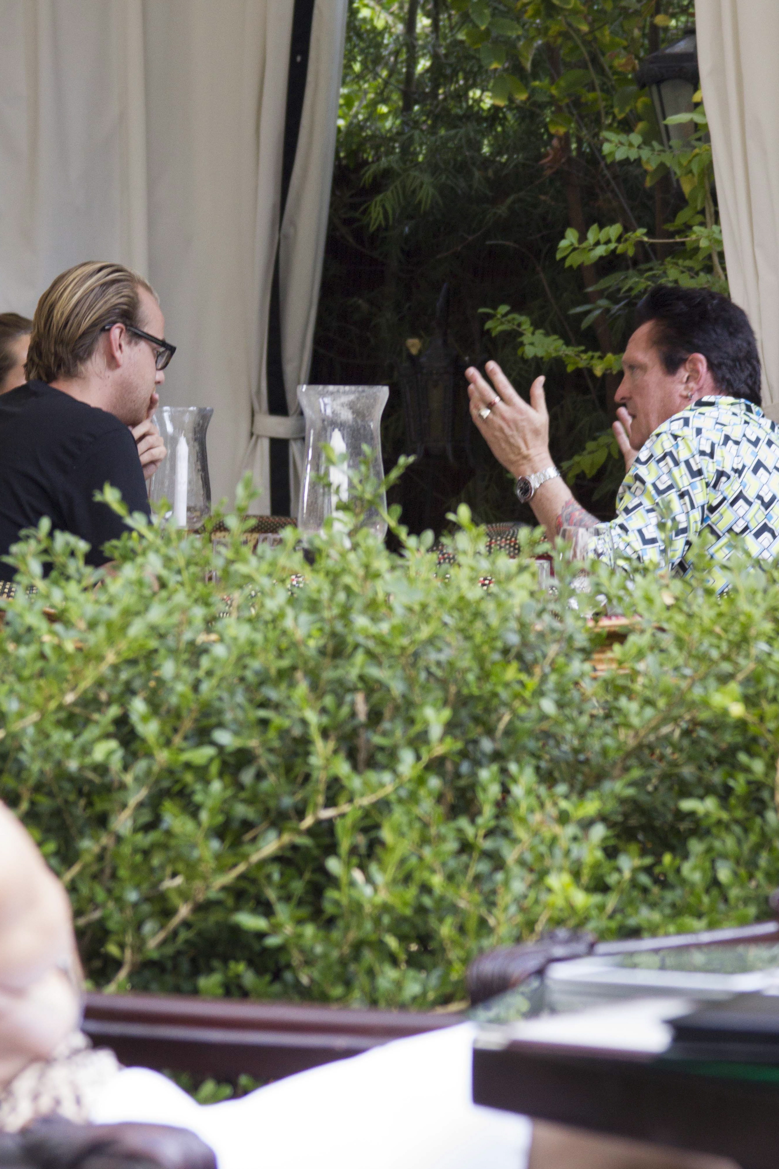 Producer Meredith Lytton spotted dining with actor Michael Madsen at the Chateau Marmont, USA