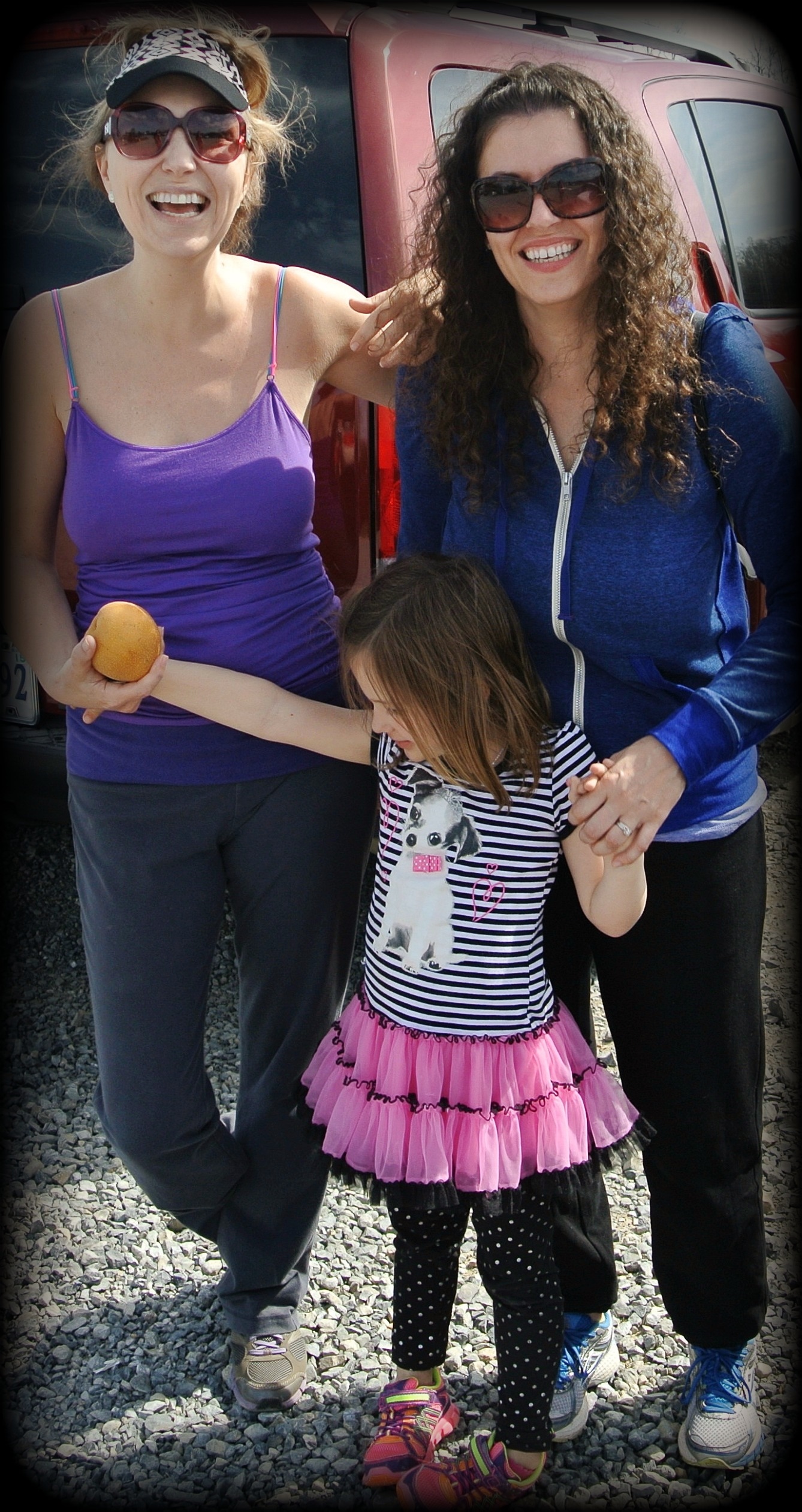 Actress Olivia Dodson, right, accompanied by Julie Lamb Wayland and daughter Ava.