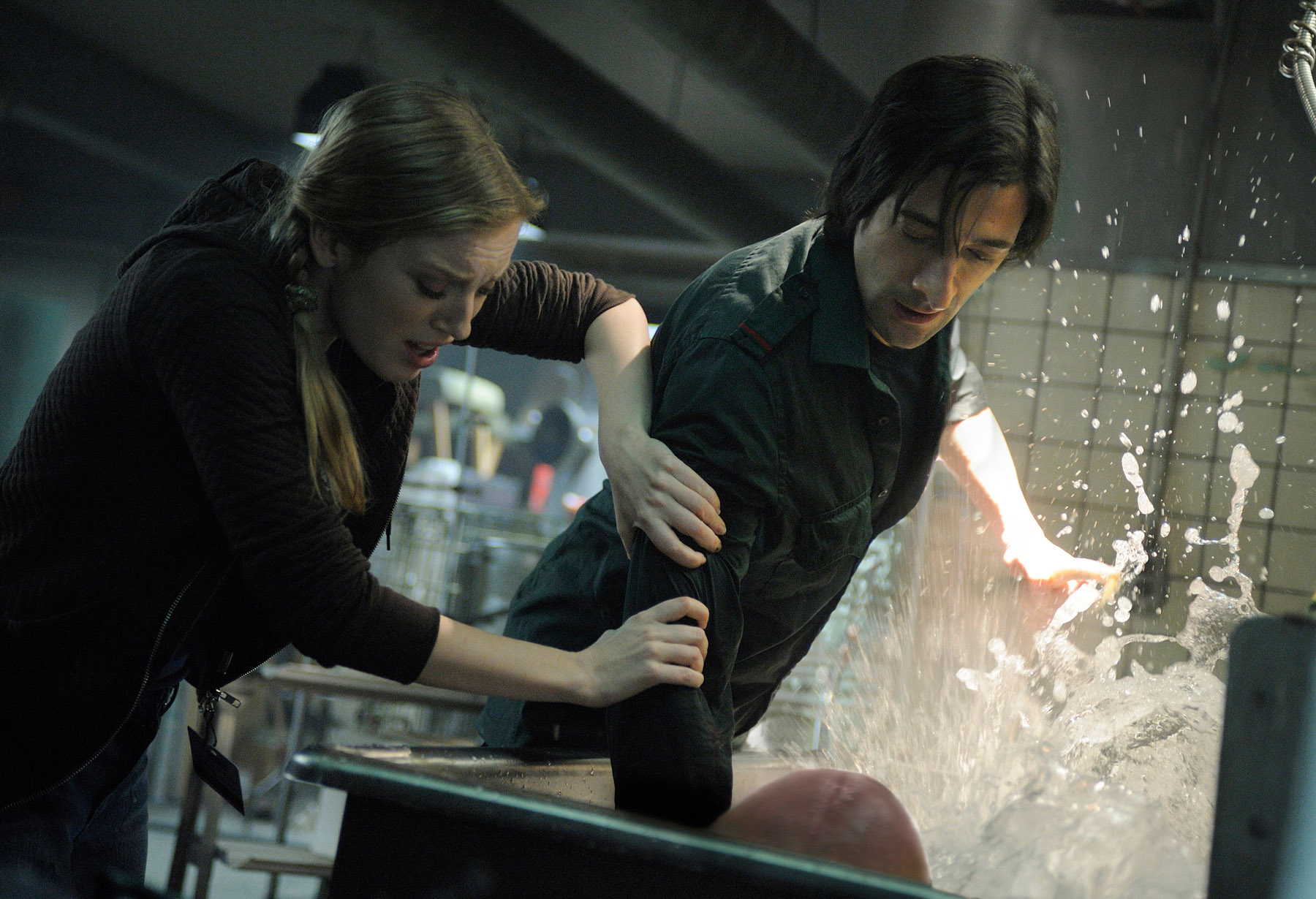 Still of Sarah Polley and Adrien Brody in Splice (2009)