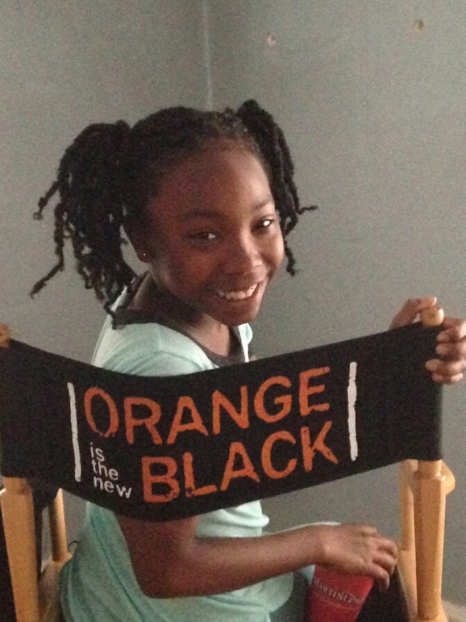 Jade Tuck on the set of Orange is the New Black for Season 2 Episode 1