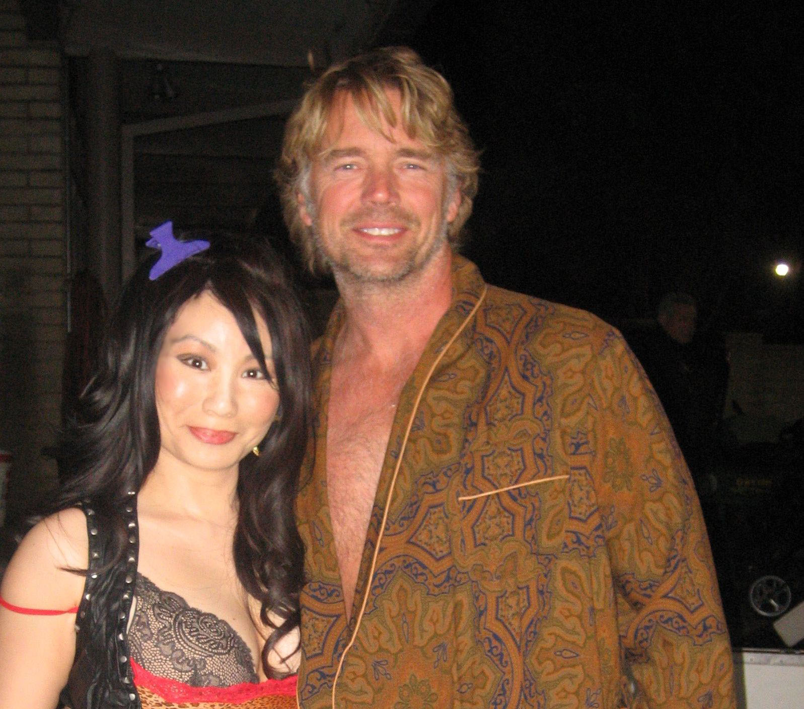 Linda Wang and John Schneider on set filming Spike TV's brand new Golf-Theme pilot 