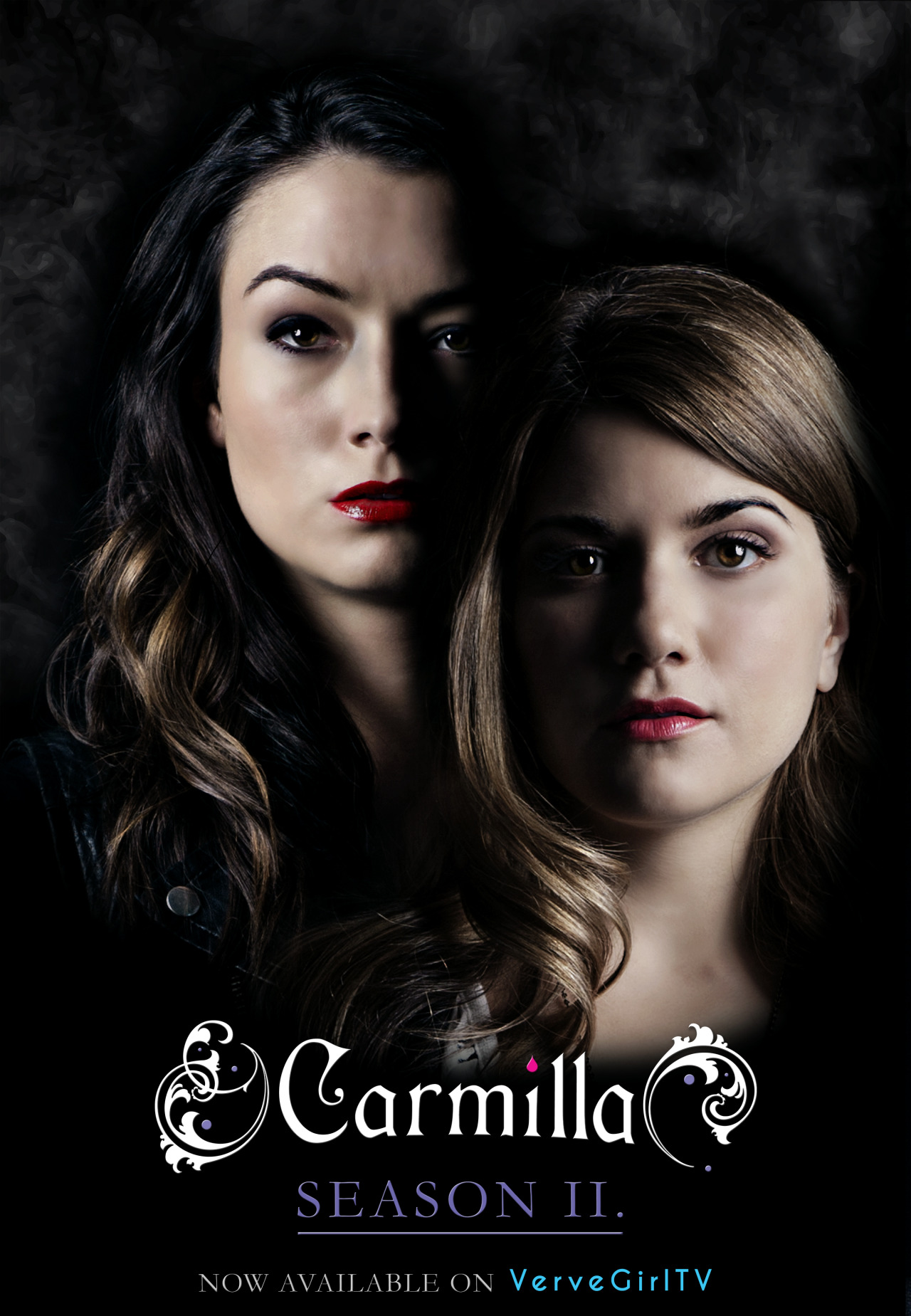 Natasha Negovanlis & Elise Bauman in promotional poster for Carmilla Season 2.