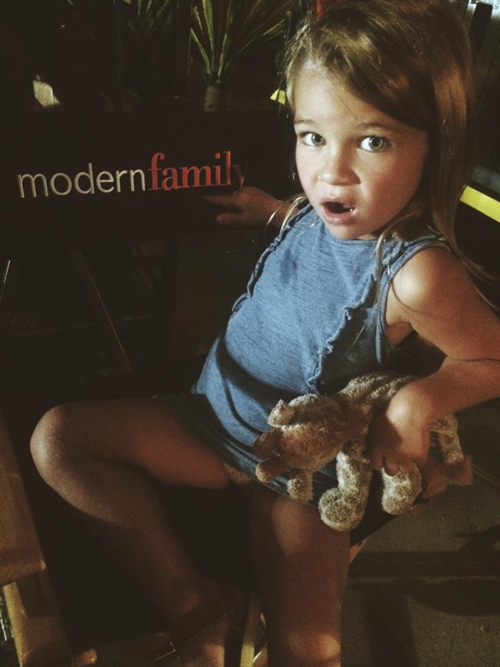 Raegan on set for Modern Family