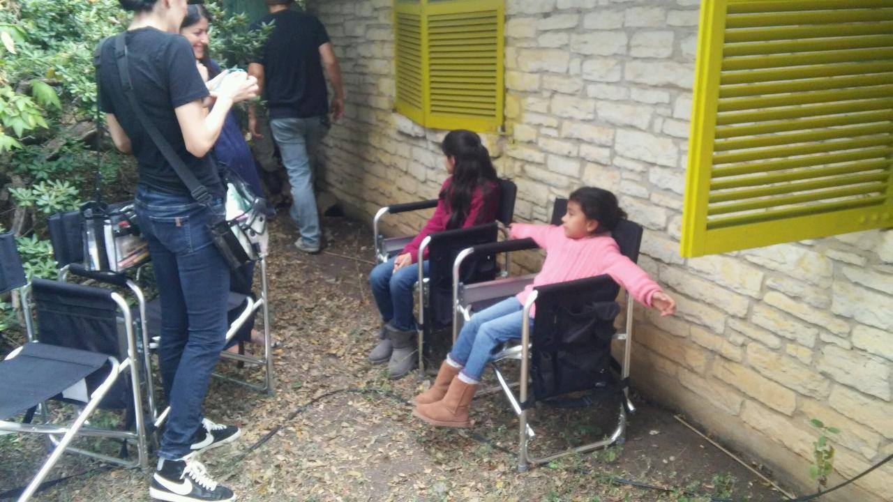 Taking a break between setups.. On set of American Crime SE#2