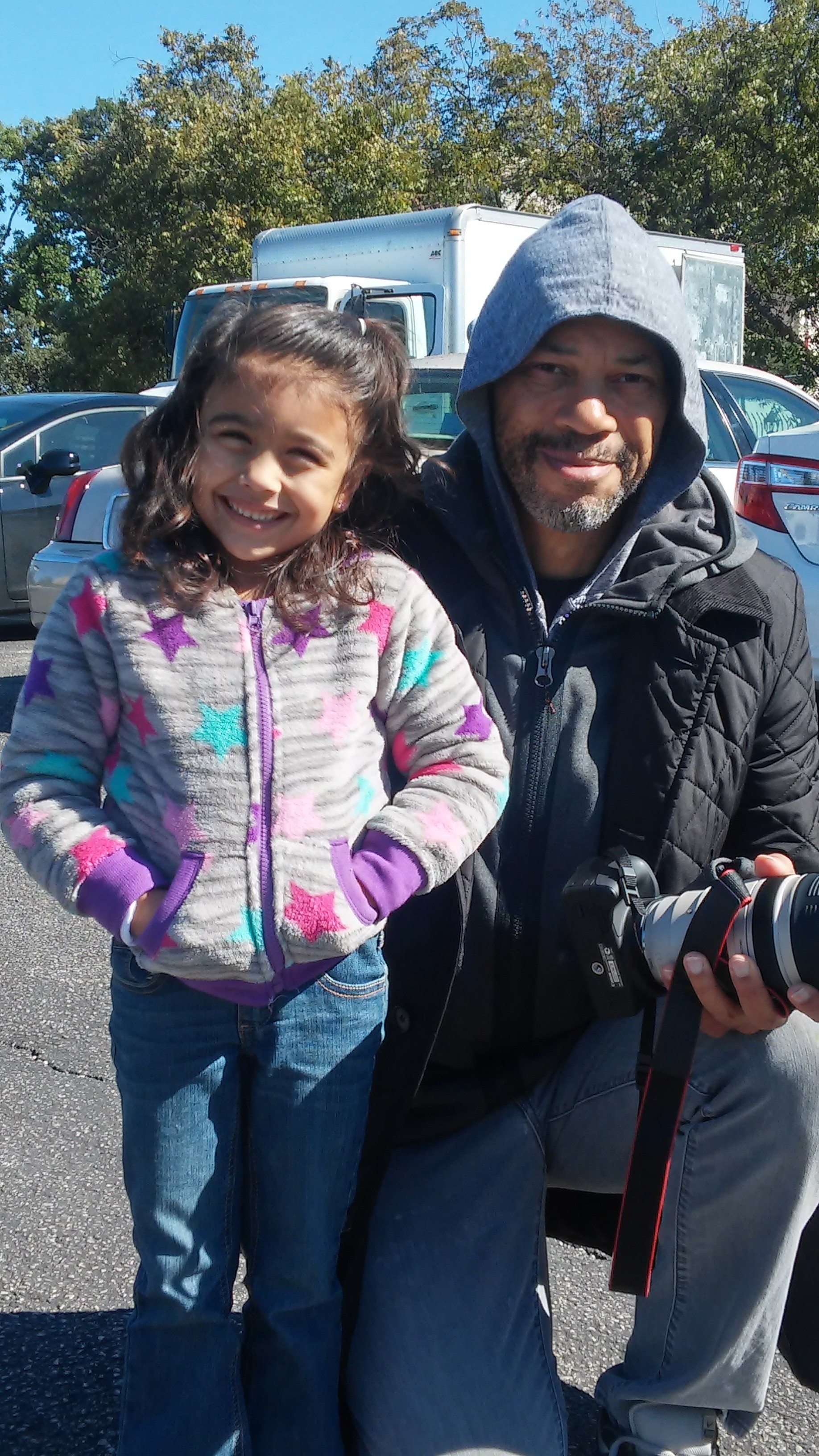 Bella with Producer John Ridley on the set of American Crime