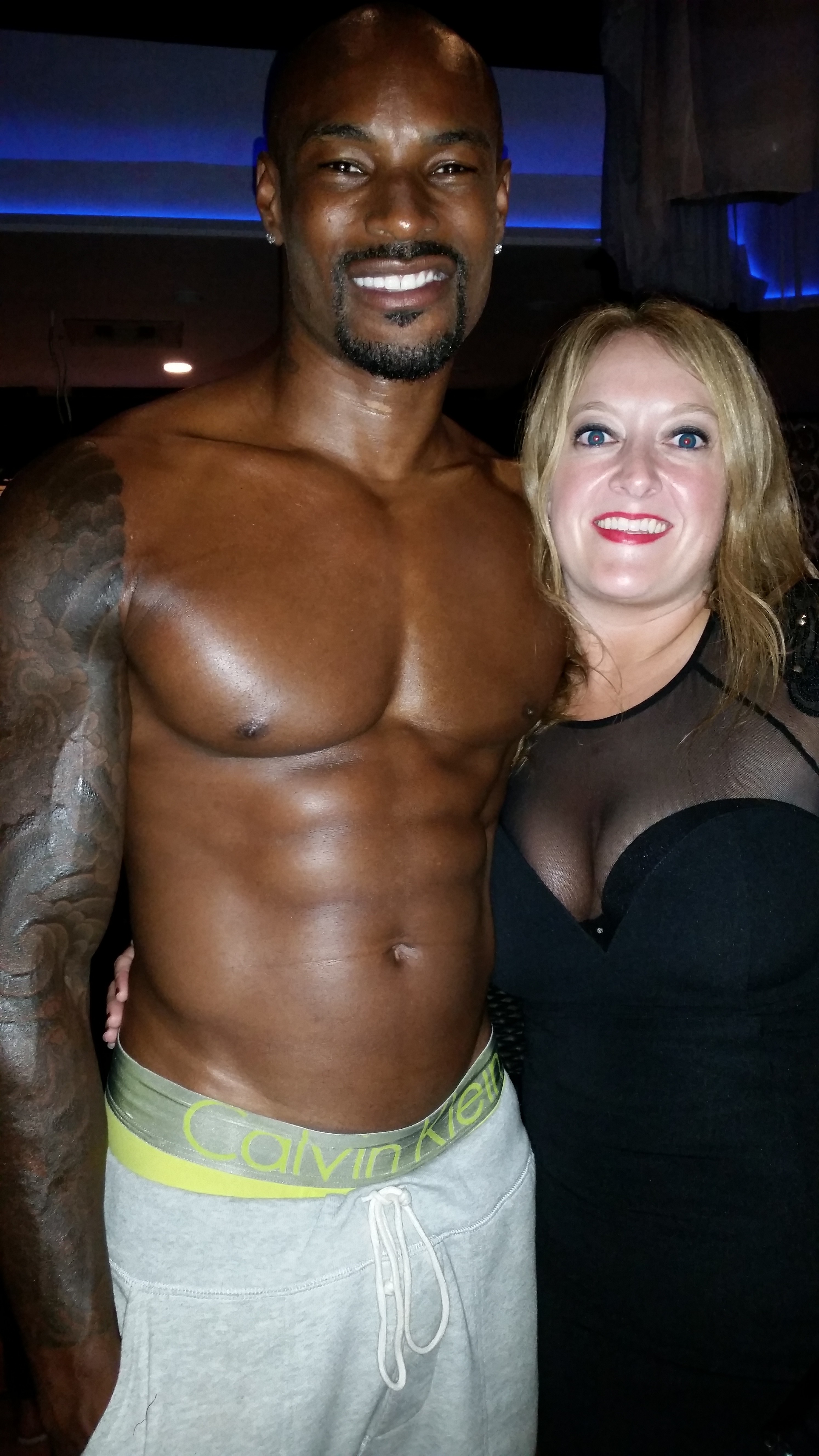 On set Chocolate City Movie with Tyson Beckford (Dress by Forever 21)