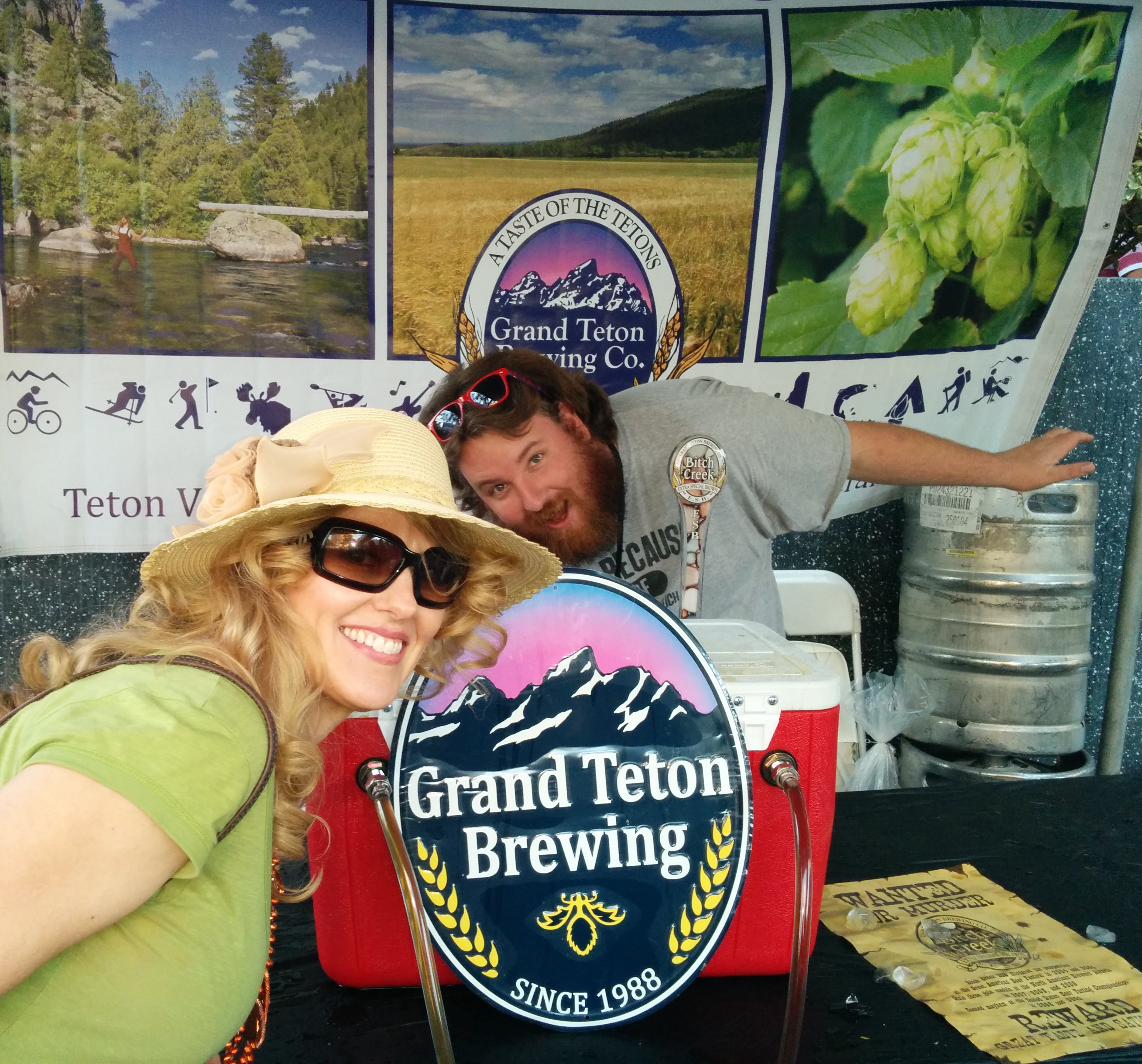 Jolie Franz visiting the Grand Teton Brewing Co booth at the Los Angeles Beer Festival DTLA.