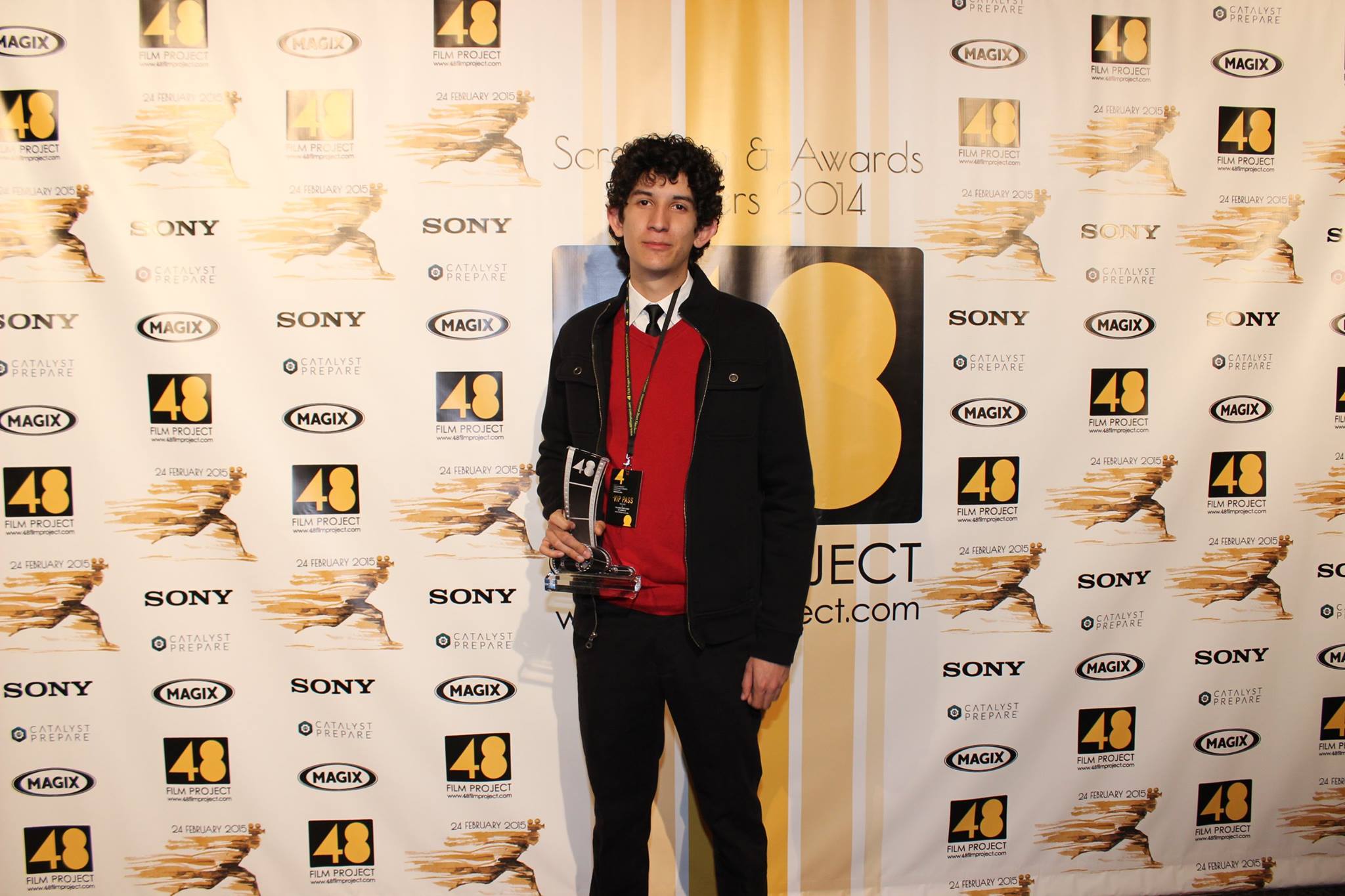 Aaron Morga receiving the award for Best Editor at the Directors Guild of America in Hollywood, CA