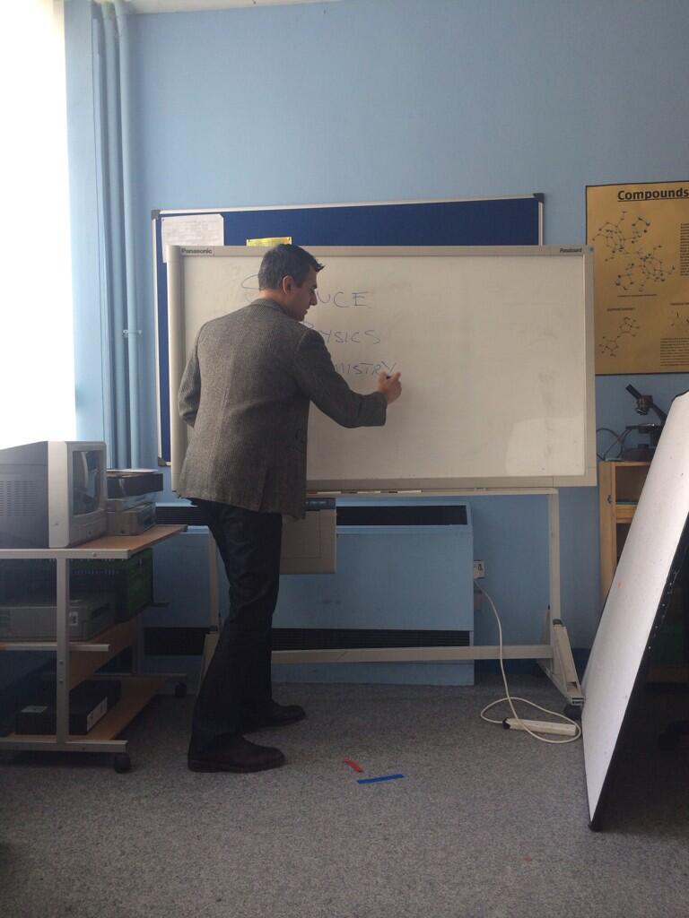 Mr Malik (Kal Sabir) teaches Chemistry class in The Scribbler.