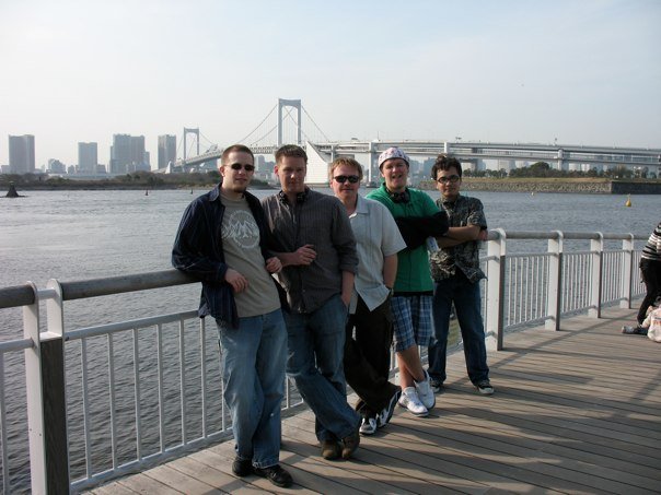 David Holland and film crew on location in Odaiba Japan for 