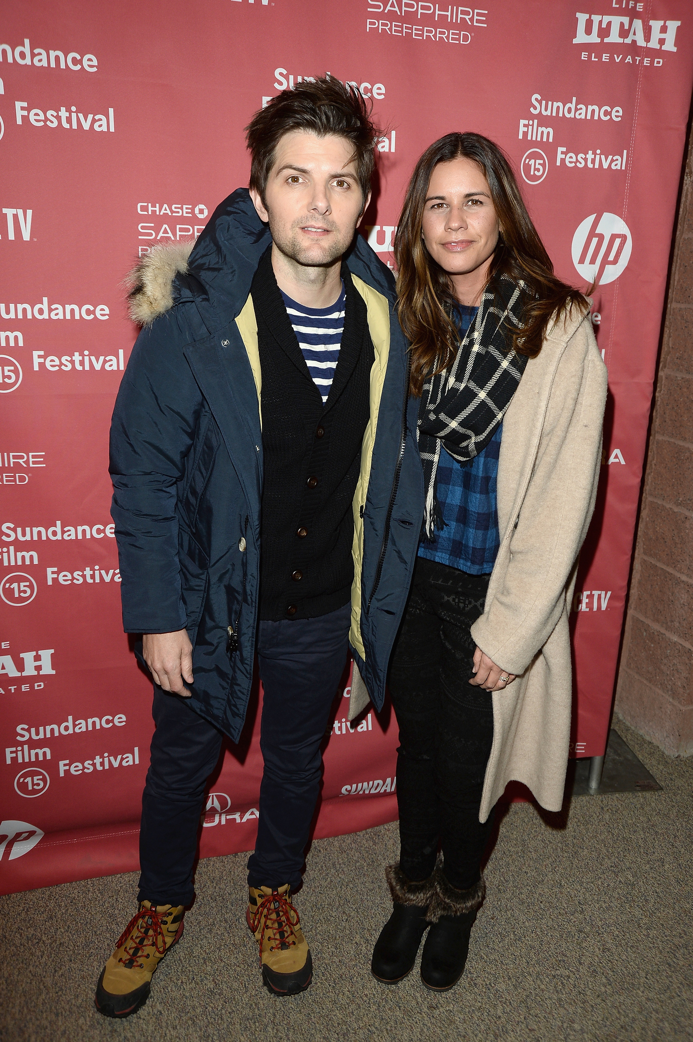 Adam Scott and Naomi Scott at event of Del visko kaltas seksas (2015)