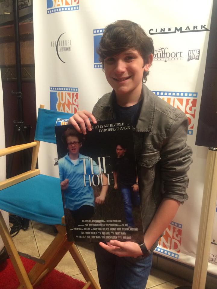 Peyton at the screening of the short film 