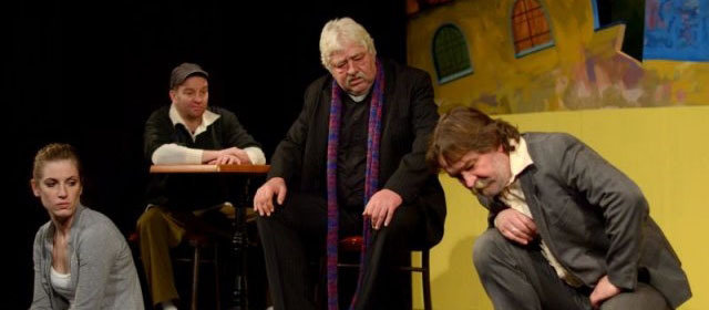 Still of Attila Bocsárszky, Judit Lax, Michal Soltész and Árpád Pólos in Portugál (2014)