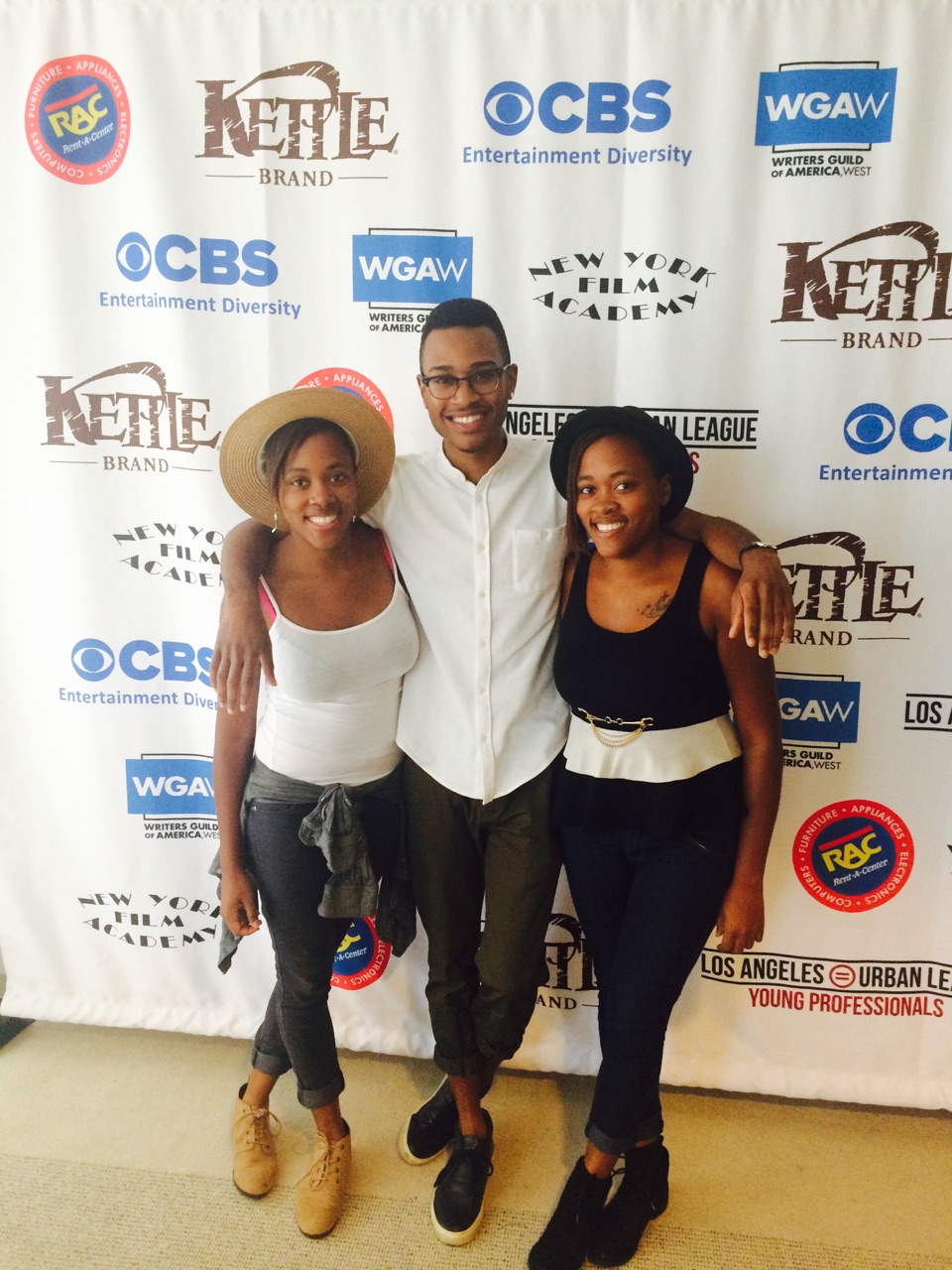 The Middleton twins and actor Steve Owens at The Tv and Entertainment Summit 2015