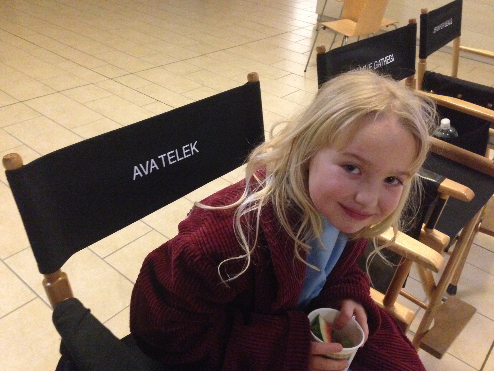 Ava Telek on set