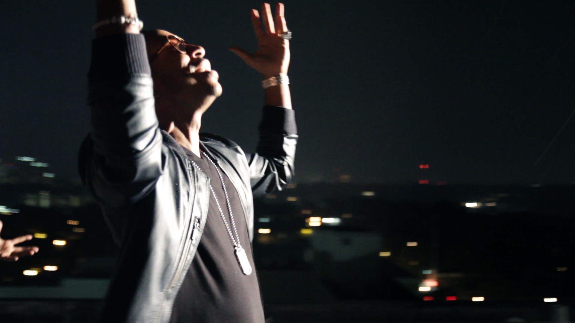 Filming Ludacris on set for the new music video. We were 13 stories up...on the roof!