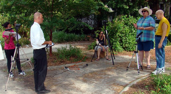 Rehearsing before shooting a short movie, The Great Mojo. June, 2010.