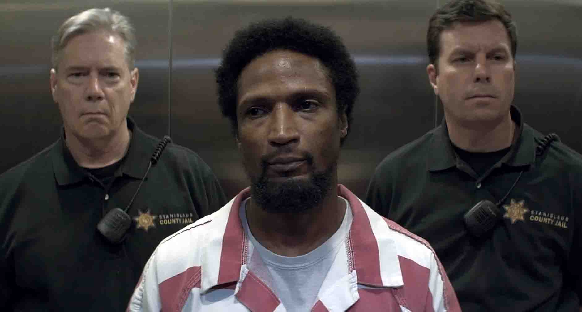 elevator scene from ABC's American Crime, Episode 9,with Elvis Nolasco and Klifton Kruger, aired April 30, 2015