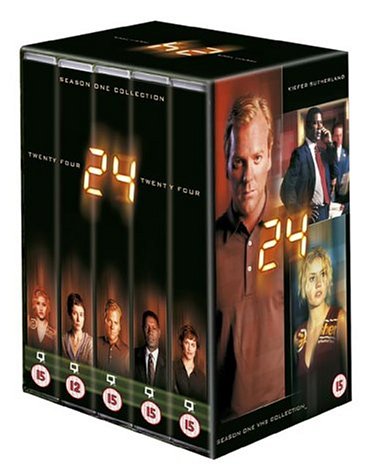 Kiefer Sutherland, Elisha Cuthbert, Dennis Haysbert, Leslie Hope and Sarah Clarke in 24 (2001)