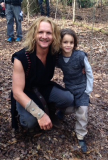 Roman on set, The Originals, with Sebastian Roche