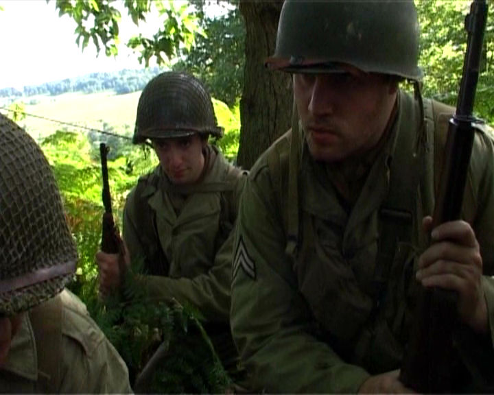 SEE IT THROUGH - FILM STILL: Starring Tom Rudd Sergeant John Kaufman, Jordan Dorn as Private Len Bryant and Ryan Hunter as Corporal Eddie O'Keefe.