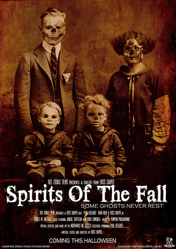 SPIRITS OF THE FALL: Starring Ryan Hunter as Mark, Rusty Apper as Chris, Paul Kelleher as Hendry, Melissa Stanton as Mary, Fiona Domenica as Charlotte and Martin Wilkinson as Witchfinder General Haddington.