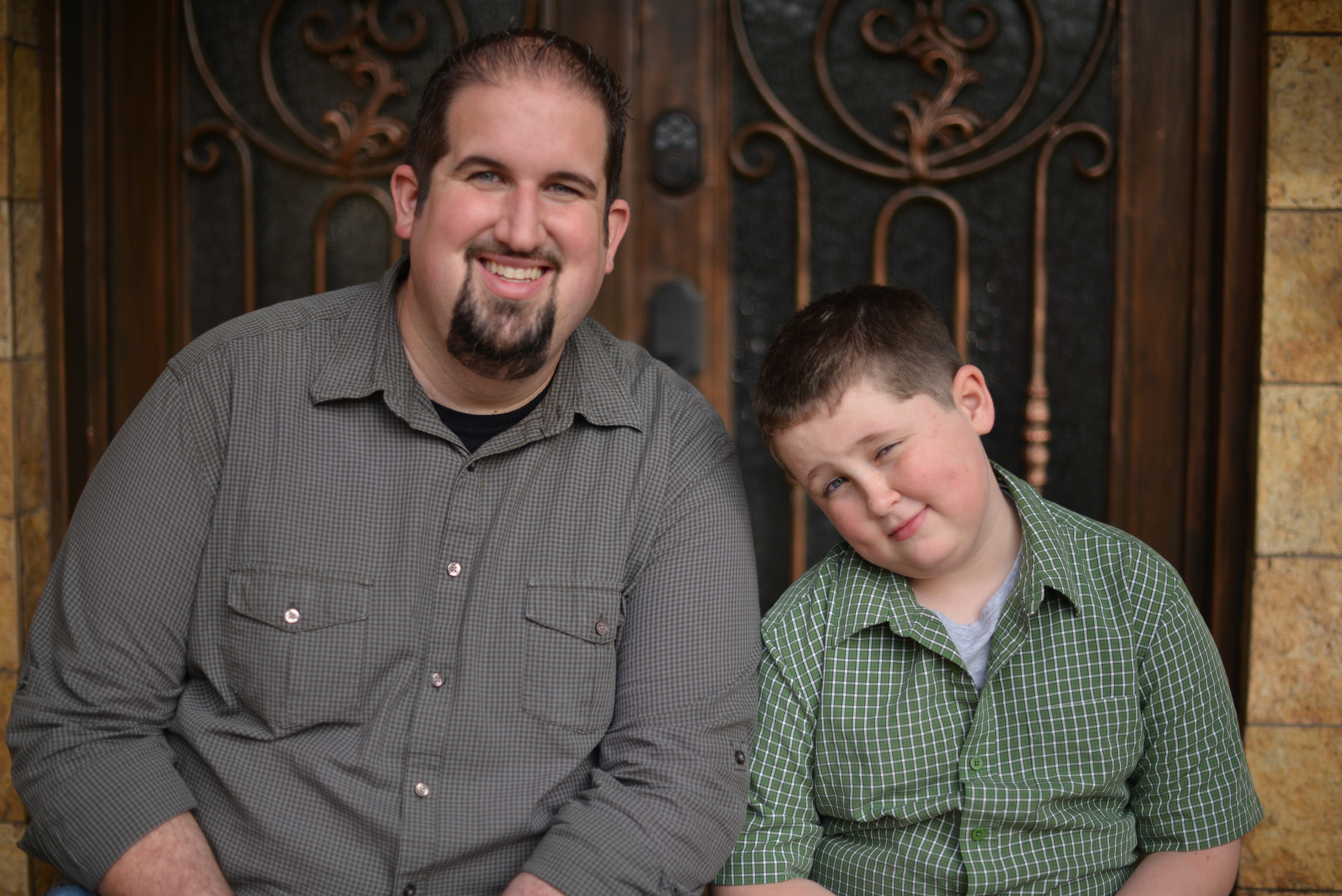 Aiden and his dad, Sean Meade. Aiden probably just said something ridiculous, which always cracks his dad up!