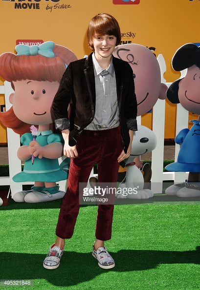 Actor Noah Schnapp attends the premiere of 20th Century Fox's 'The Peanuts Movie' at the Regency Village Theatre in Westwood, California.