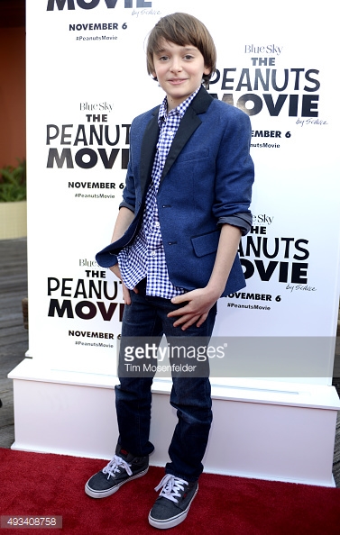 Noah Schnapp attends the premiere of 20th Century Fox's 'The Peanuts Movie' at Pier 39 in San Francisco, California.