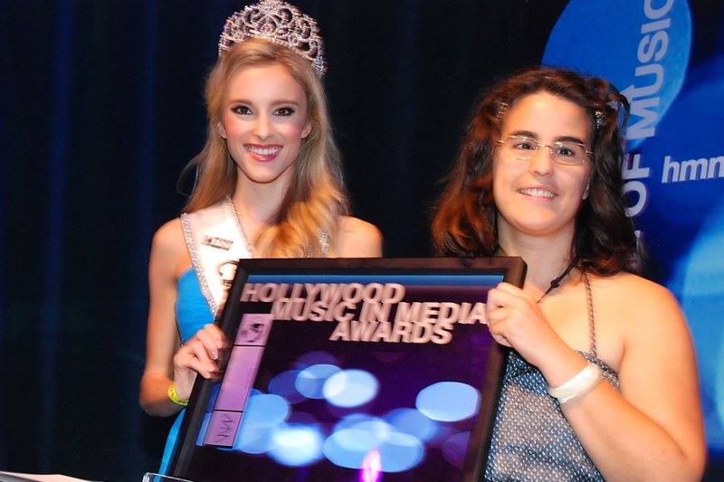 The photo shows me on the podium (R) when I accepted my award for best original score in an indie/short film at the 2014 Hollywood Music in Media Awards. The ceremony was held in the Fonda Theater, on November the 4th, 2014.