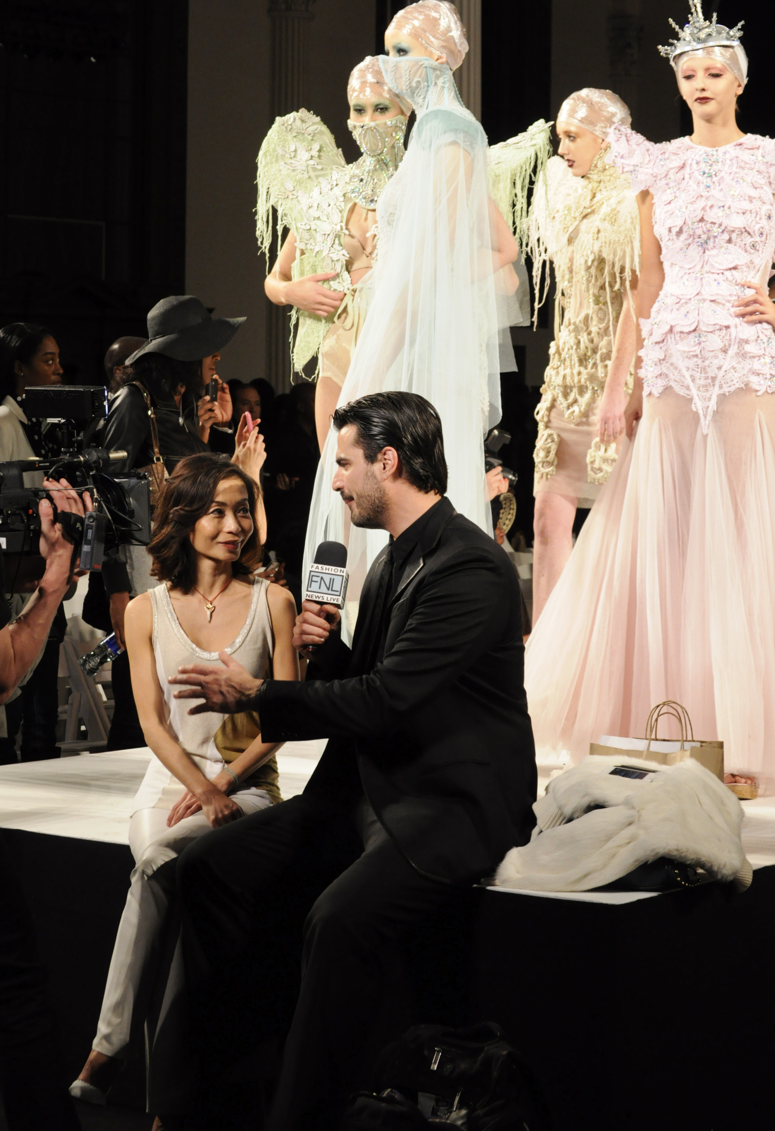 Sulinh Lafontaine speaks to Rocco Leo Gaglioti of Fashion News Live post Amato Furne Style FWLA show about her life as an actress, tv host, celebrity stylist and couture fashion designer.
