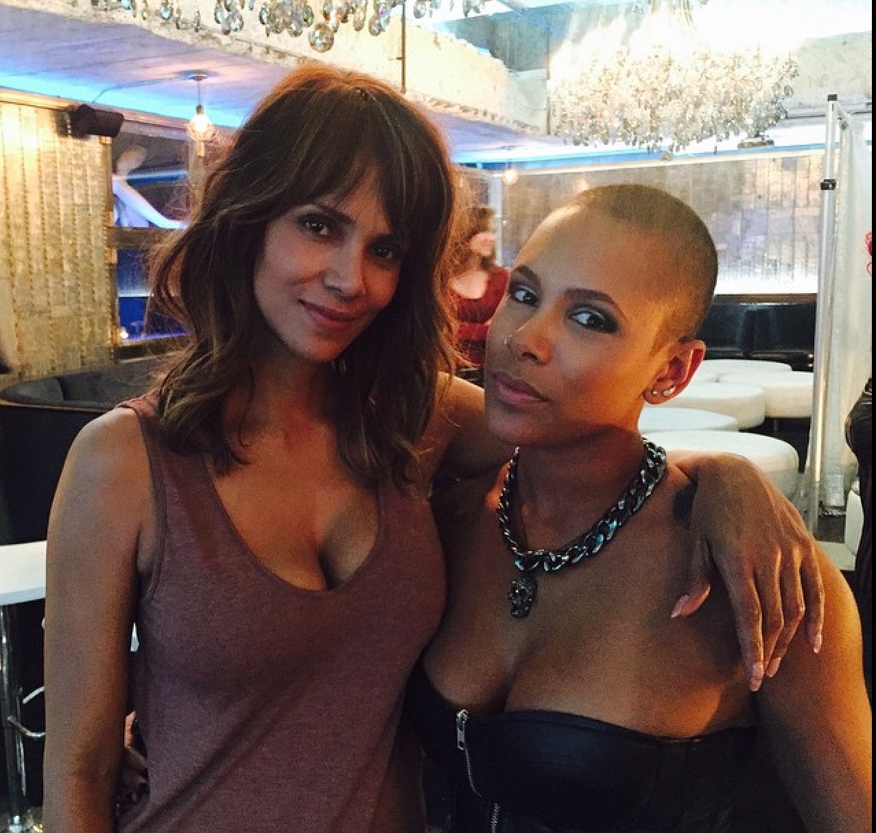 Halle Berry and Raquel on the set of Extant in downtown LA.