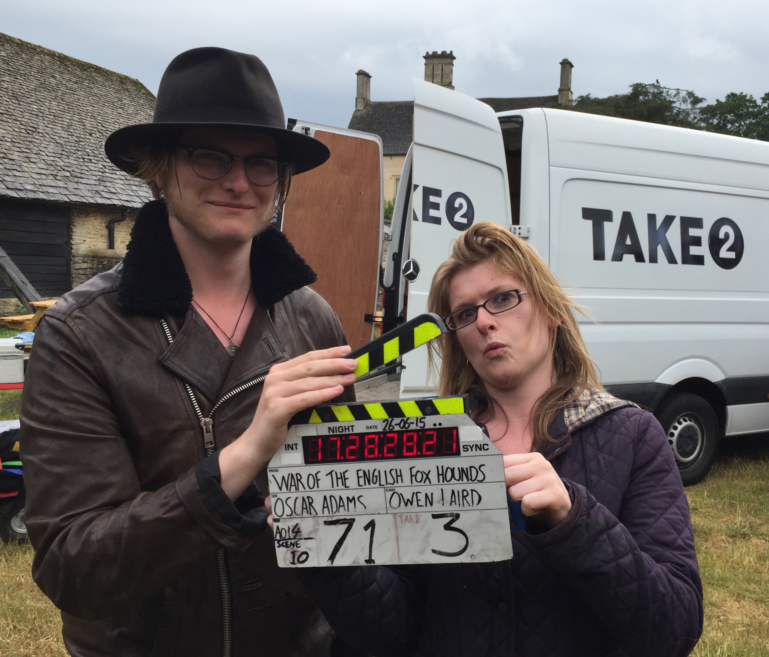 Oscar and Hayley Medwell with the final slate of the War of the English Foxhounds